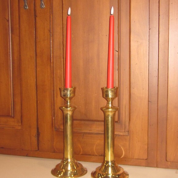 Vintage Solid Brass Candlestick Set of 2 - Picture 1 of 4